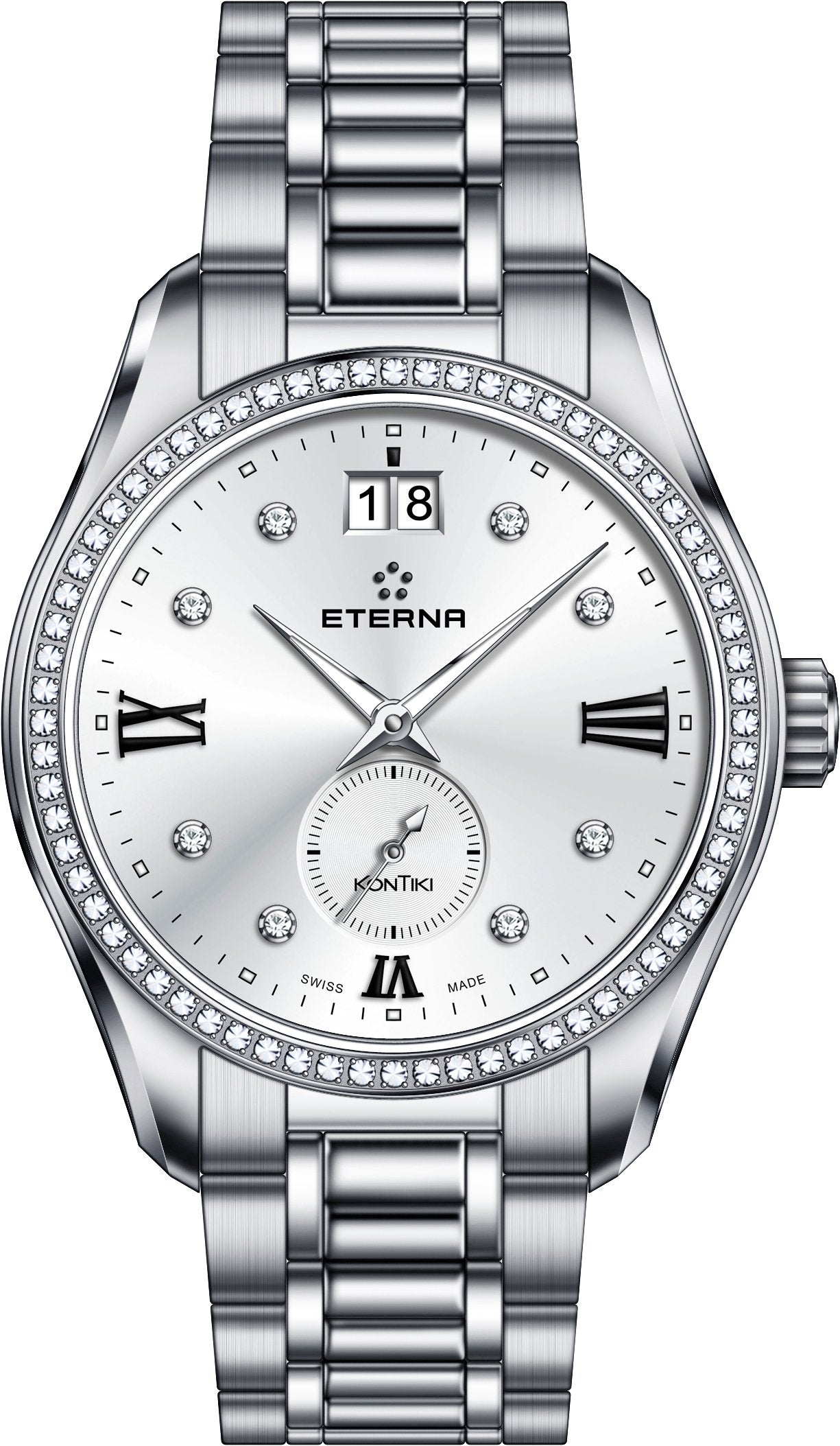 Eterna Damenuhr Lady Kontiki Quartz Silber 1270.54.16.1731