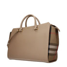 Burberry Damen Henkeltasche Medium Banwell MX Leder Check Canvas Chestnut Beige 80844801