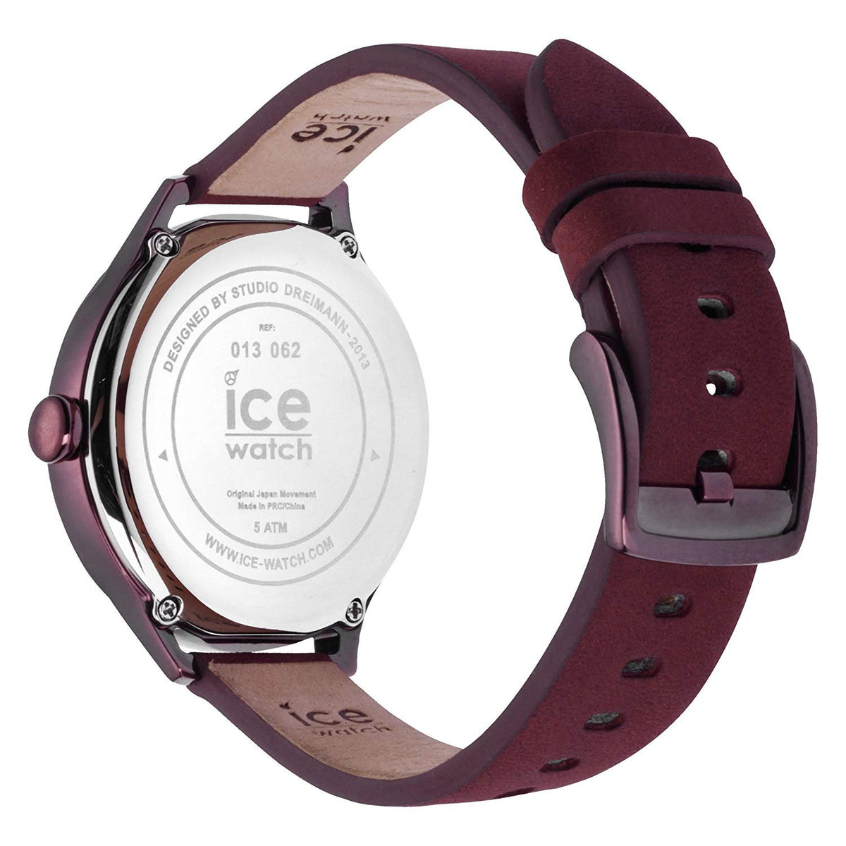 Ice-Watch - Ice Time Red Purple - Rot Damenuhr mit Lederarmband - 013062 (Medium)
