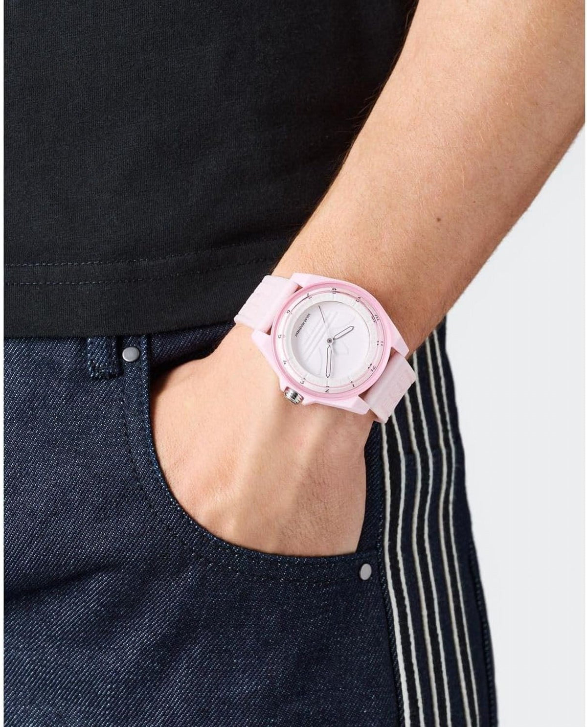 adidas Project Four SOLAR Unisex Armbanduhr, Solar-Dreizeigerwerk Analog, Kunststoff, 41 mm, Kunststoffarmband, Pink, 5 bar, Zifferblattfarbe: Weiß, AOST25531
