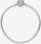 PANDORA Moments Schlangen-Gliederarmband mit Funklendem Herz-Verschluss 590727CZ Damenarmband