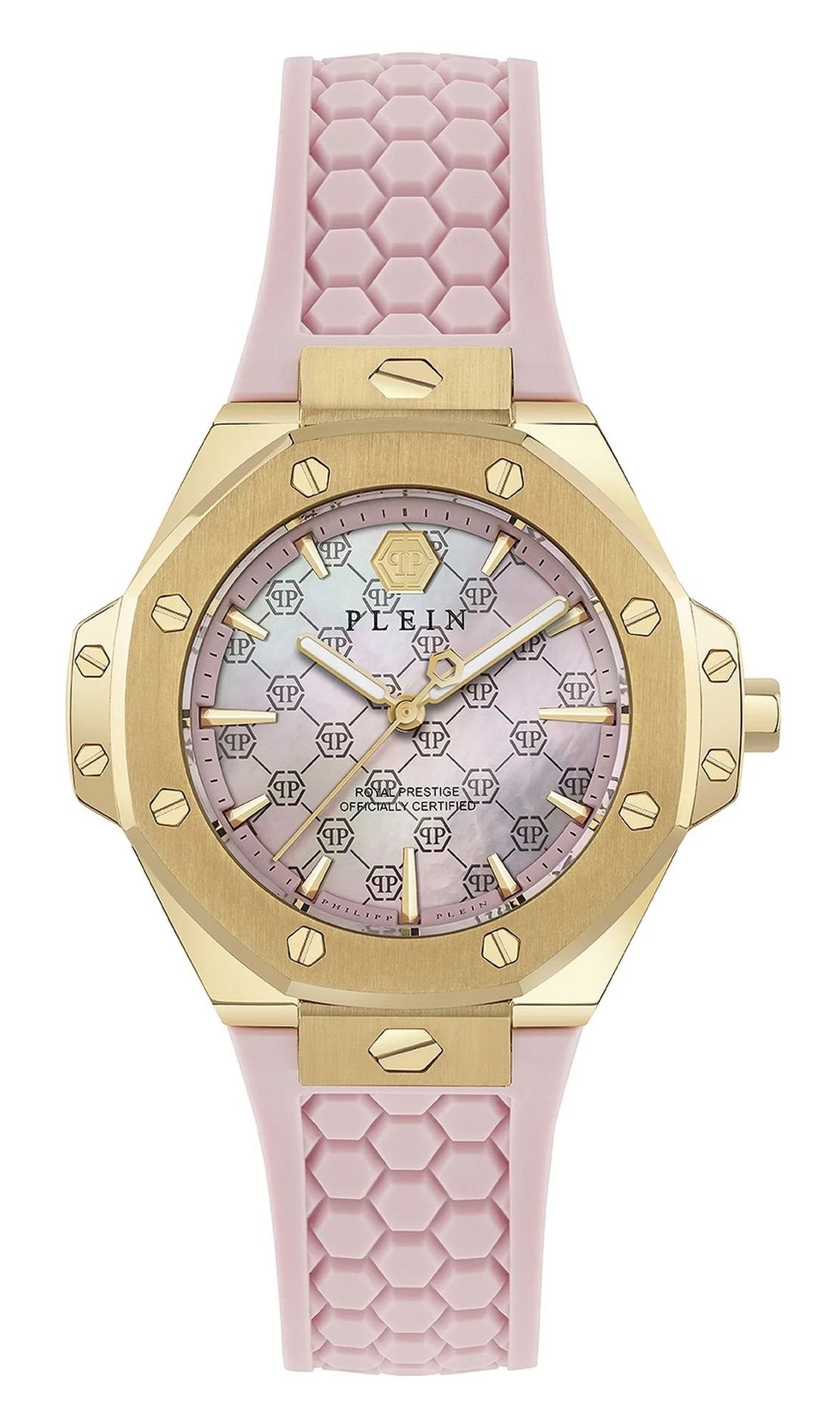 Philipp Plein Damenuhr Royal Prestige PW4FA0225 Gold / Pink (Silikon)