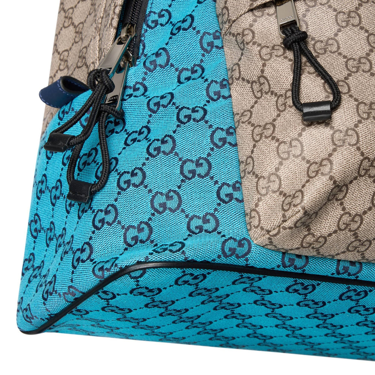 Gucci Rucksack Herren Match Medium GG Rucksack Hellblau Beige 856952 FAFL3 4542