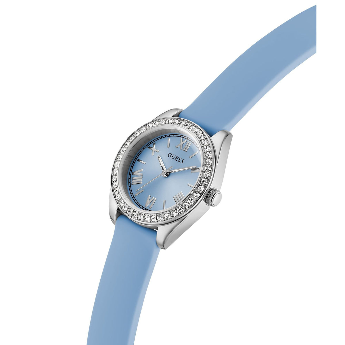 Guess Armbanduhr Damen Mini Luna Silber Blau GW1000L1