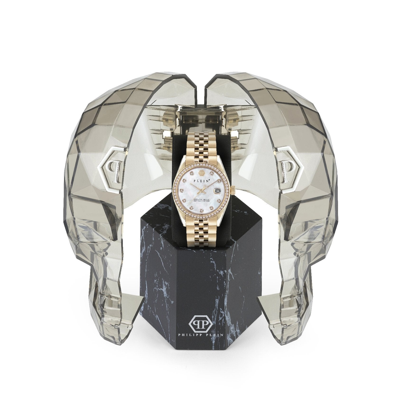 Philipp Plein Damenuhr Date Superlative Gold