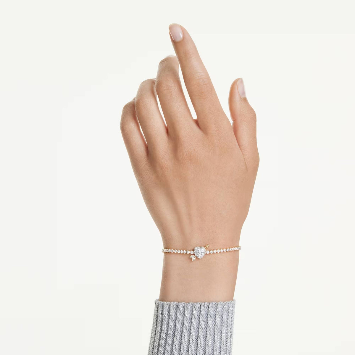 Swarovski Armband Damen Idyllia Herz mit Pfeil Weiß Goldfarben 5744061