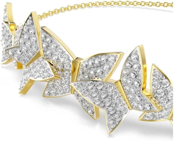 Swarovski Idyllia Lilia Bracelet, Butterfly Motif, Clear Pavé Crystals, Gold-Tone Finished Setting, for Women