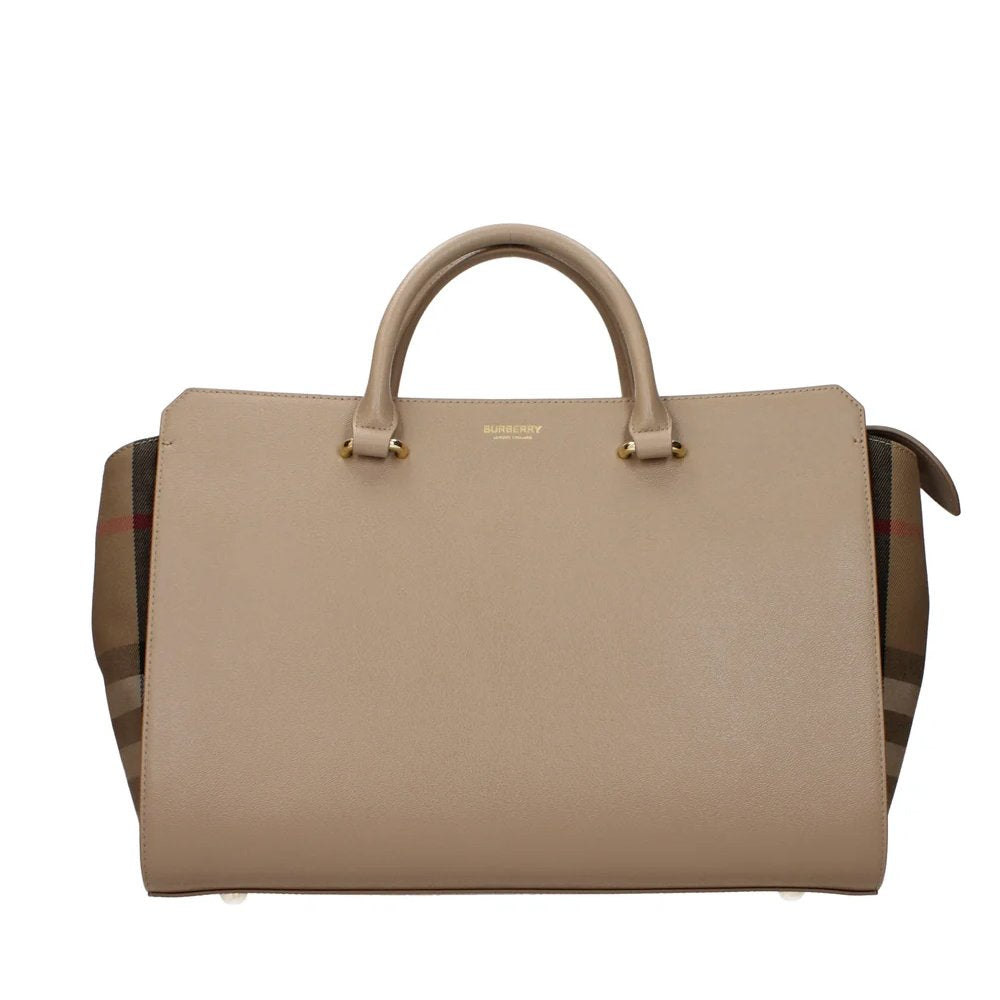 Burberry Damen Henkeltasche Medium Banwell MX Leder Check Canvas Chestnut Beige 80844801