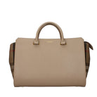 Burberry Damen Henkeltasche Medium Banwell MX Leder Check Canvas Chestnut Beige 80844801