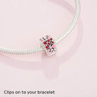 PANDORA Rotes und rosafarbenes Herz Charm Sterling-Silber 10,8 x 10,8 x 6,6 mm (T/H/B)